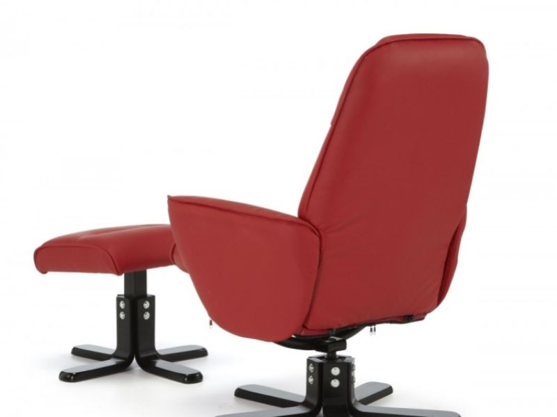 Serene Bergen Red Faux Leather Recliner Chair