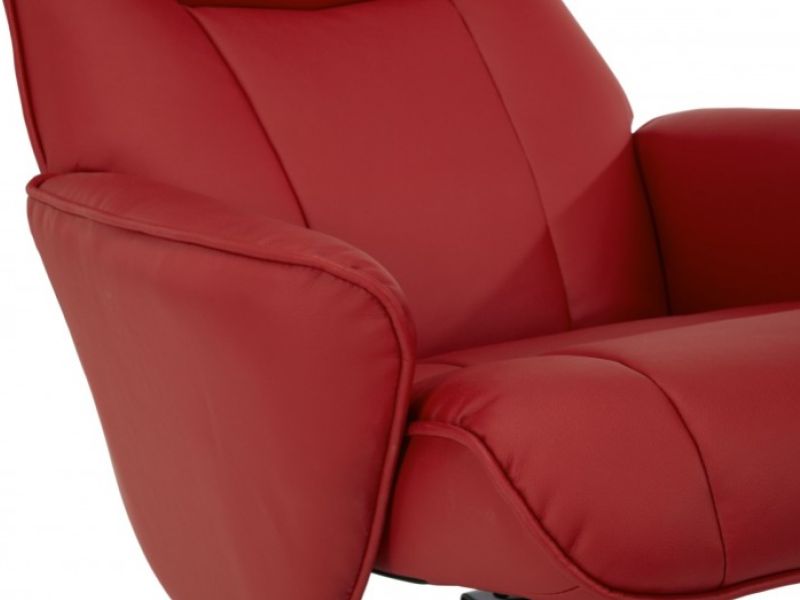 Serene Bergen Red Faux Leather Recliner Chair