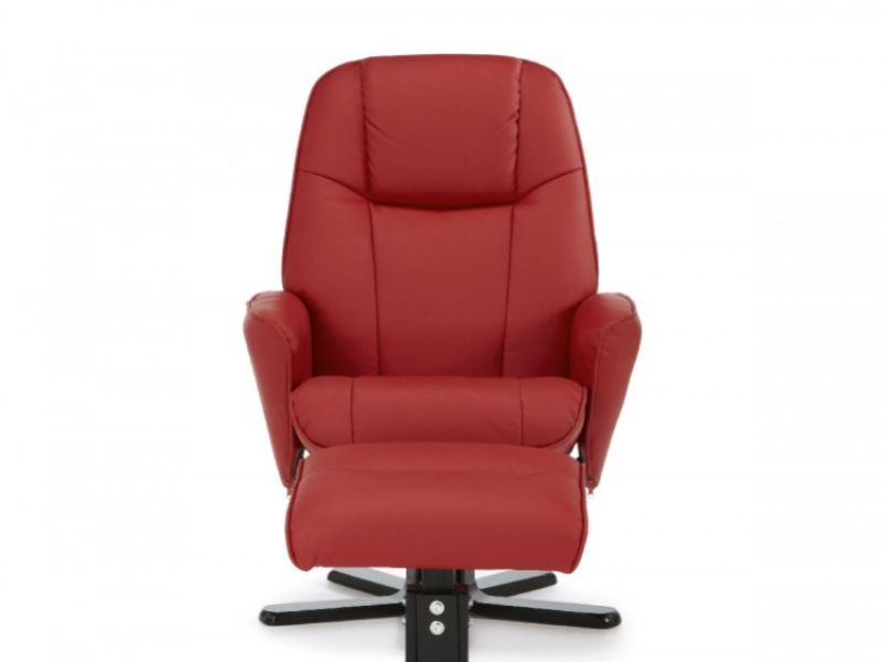 Serene Bergen Red Faux Leather Recliner Chair