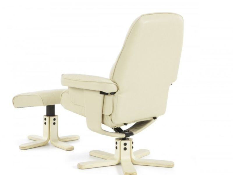 Serene Bodo Cream Faux Leather Recliner Chair