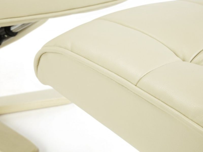 Serene Bodo Cream Faux Leather Recliner Chair