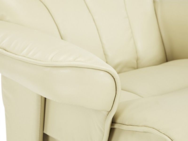 Serene Bodo Cream Faux Leather Recliner Chair