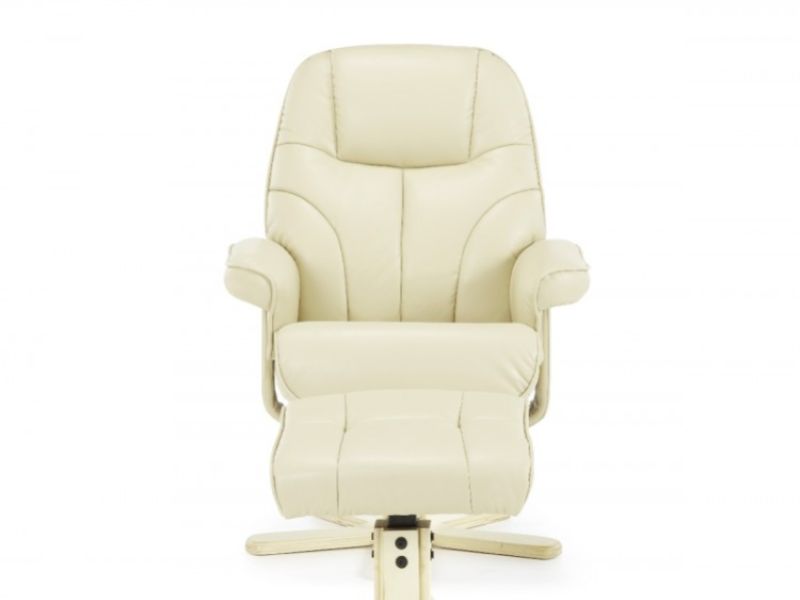 Serene Bodo Cream Faux Leather Recliner Chair