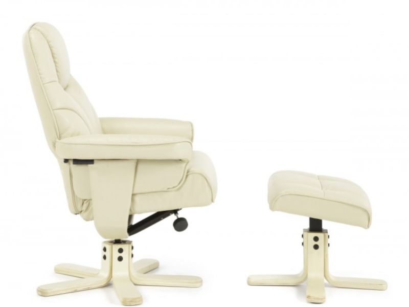 Serene Bodo Cream Faux Leather Recliner Chair