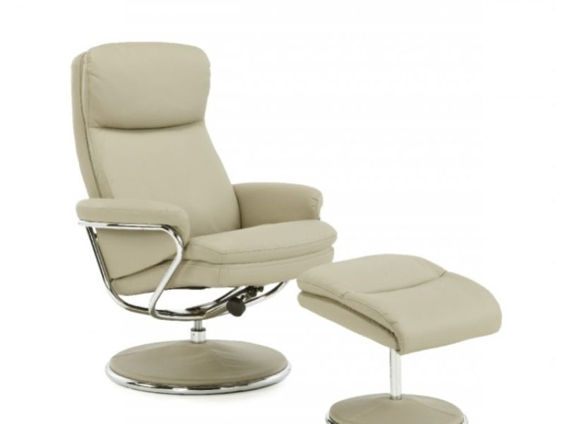 Serene Halden Taupe Faux Leather Recliner Chair