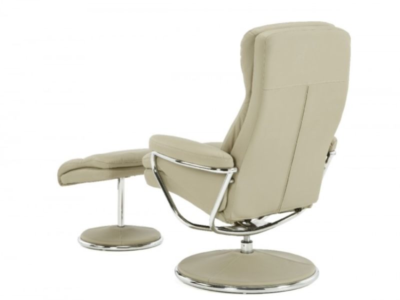 Serene Halden Taupe Faux Leather Recliner Chair