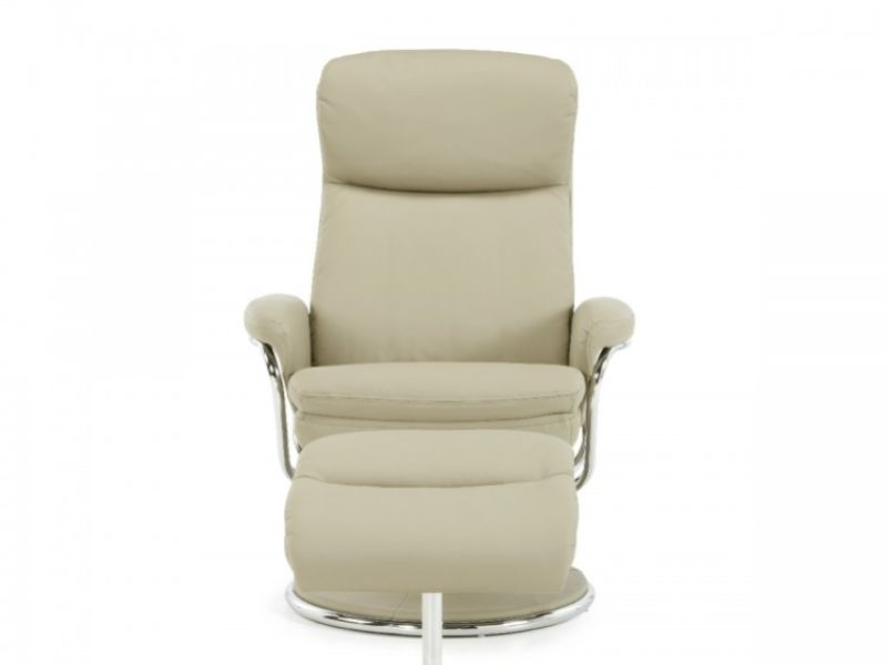 Serene Halden Taupe Faux Leather Recliner Chair