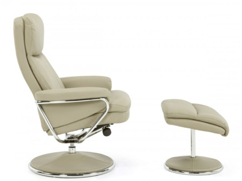 Serene Halden Taupe Faux Leather Recliner Chair