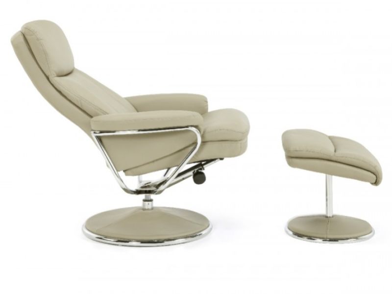 Serene Halden Taupe Faux Leather Recliner Chair