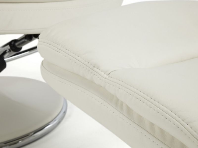 Serene Halden White Faux Leather Recliner Chair