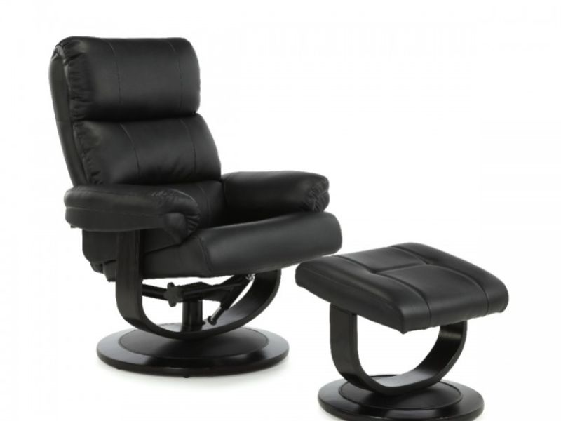 Serene Horten Black Faux Leather Recliner Chair
