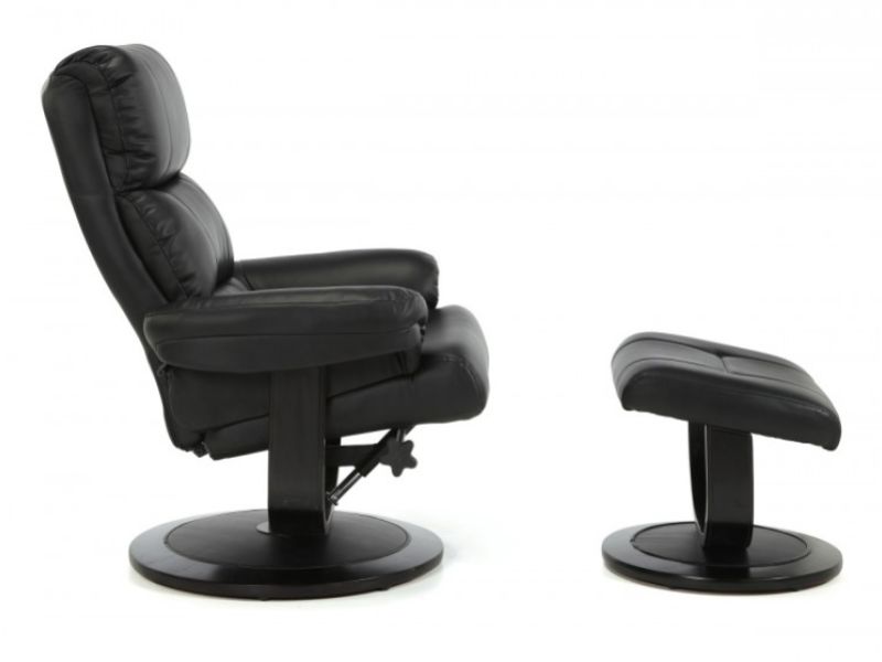 Serene Horten Black Faux Leather Recliner Chair