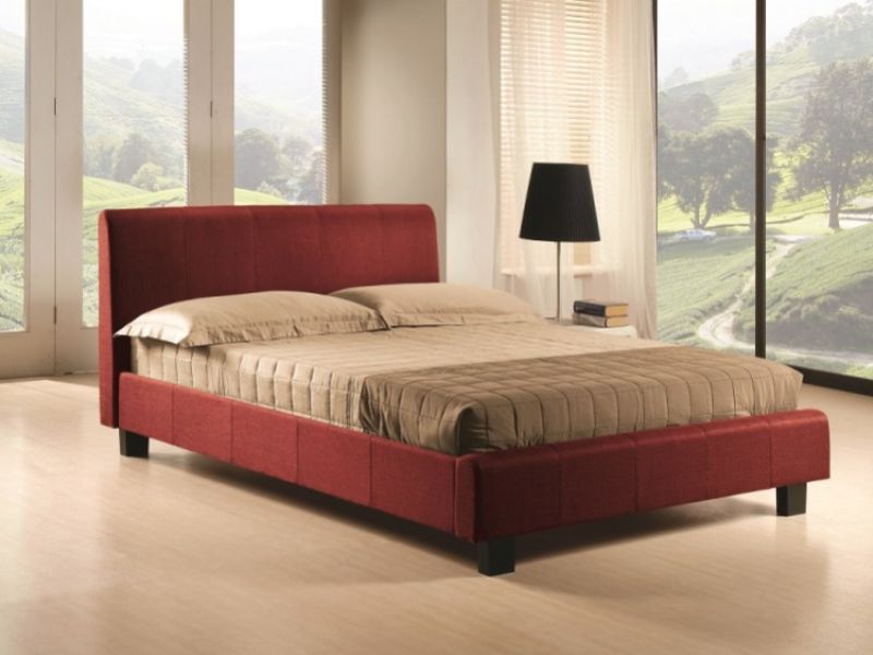 Time Living Hamburg 4ft Small Double Red Fabric Bed Frame