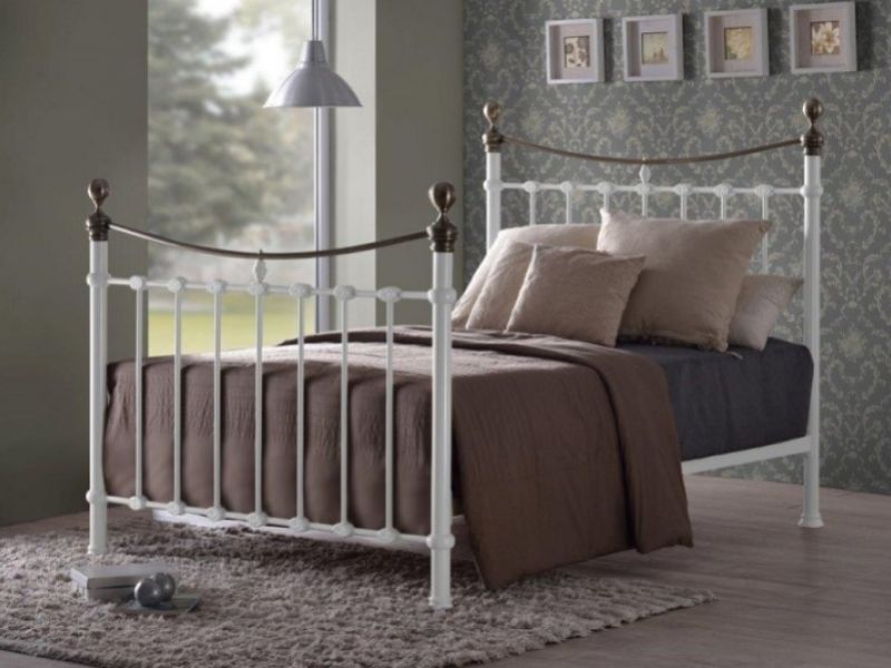 Time Living Elizabeth White 5ft Kingsize Metal Bed Frame