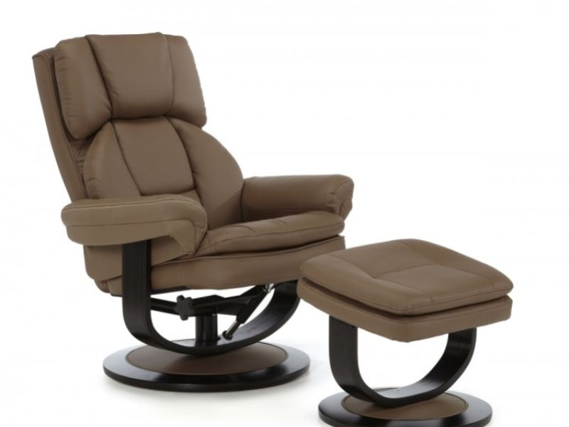 Serene Vardo Latte Bonded Leather Recliner Chair