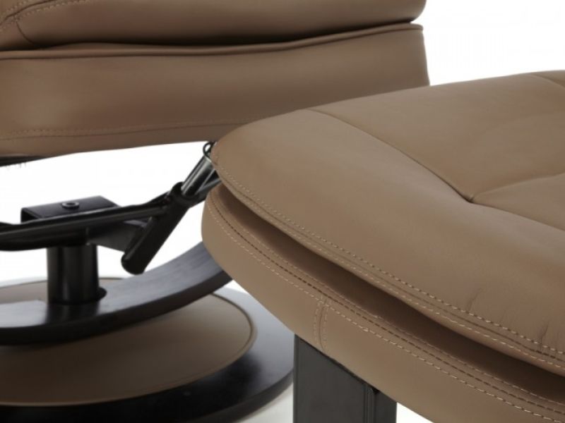 Serene Vardo Latte Bonded Leather Recliner Chair