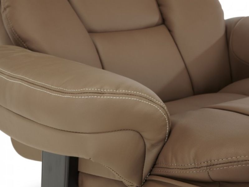 Serene Vardo Latte Bonded Leather Recliner Chair