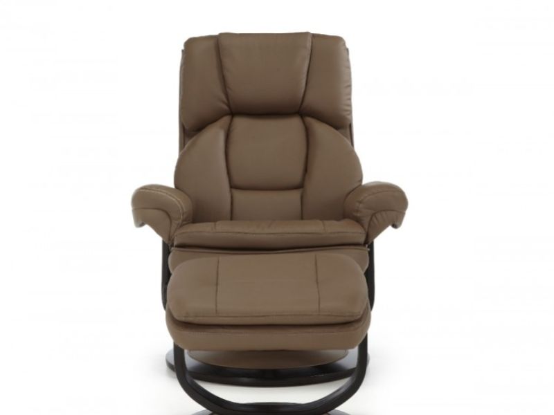 Serene Vardo Latte Bonded Leather Recliner Chair