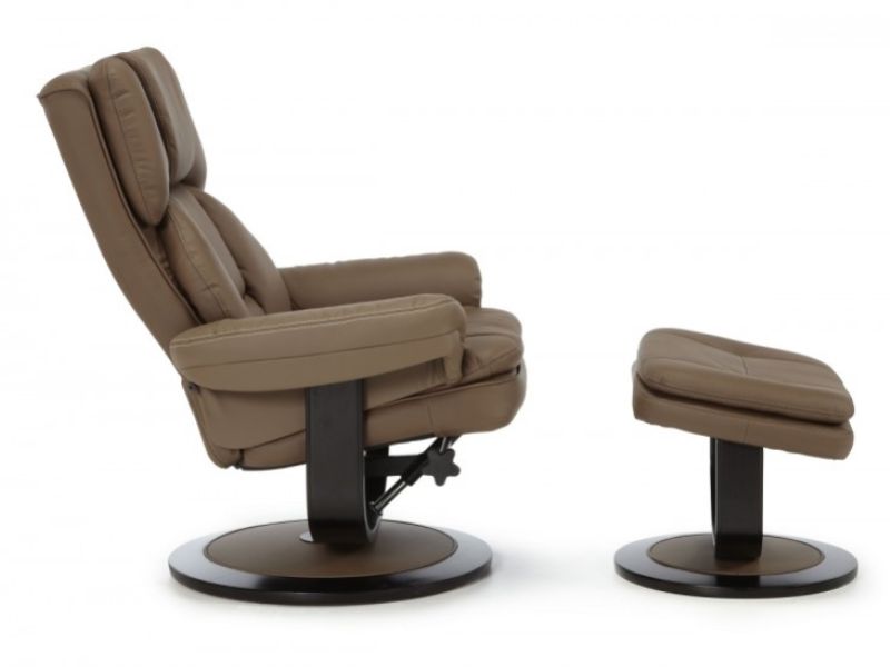Serene Vardo Latte Bonded Leather Recliner Chair
