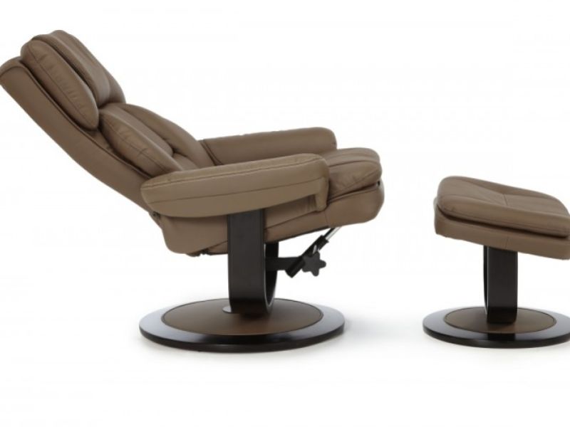 Serene Vardo Latte Bonded Leather Recliner Chair