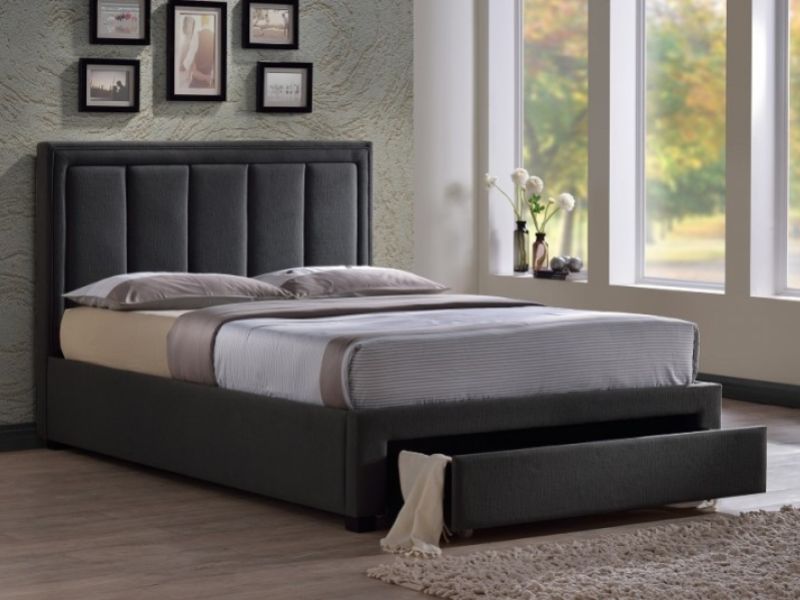 Time Living Atlanta 4ft6 Double Grey Fabric Bed Frame