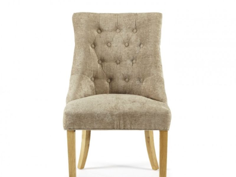 Serene Hampton Mink Fabric Dining Chairs (Pair)