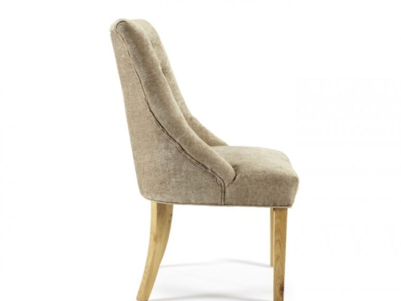Serene Hampton Mink Fabric Dining Chairs (Pair)