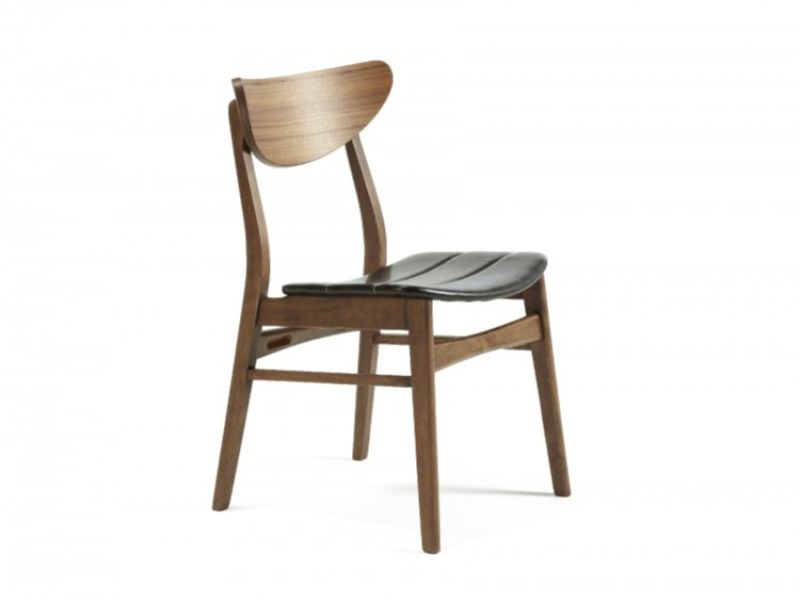 Serene Camden Walnut Finish Dining Chairs (Pair)