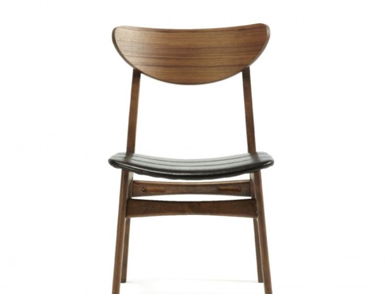 Serene Camden Walnut Finish Dining Chairs (Pair)