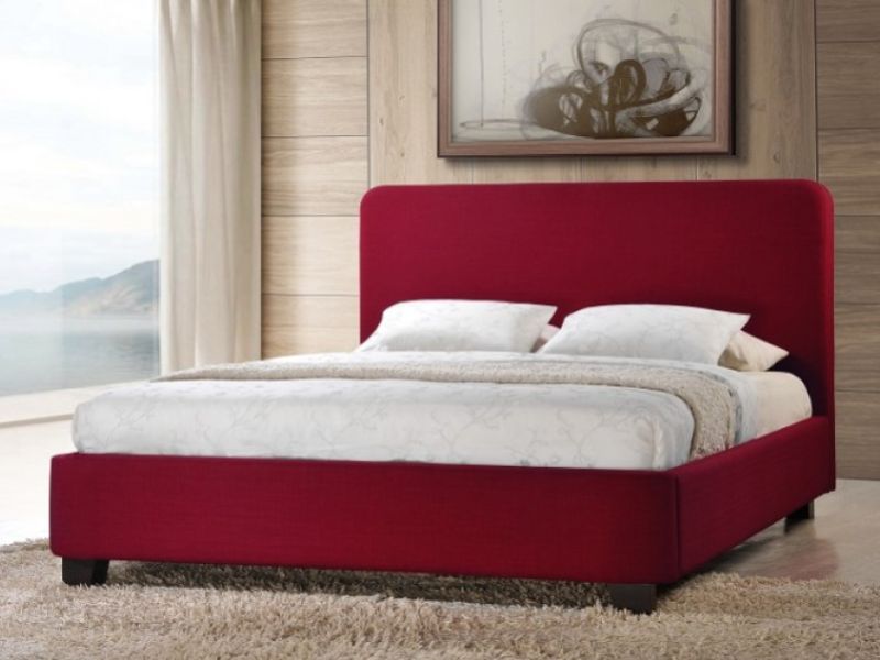 Time Living Opalia 3ft Single Red Fabric Bed Frame
