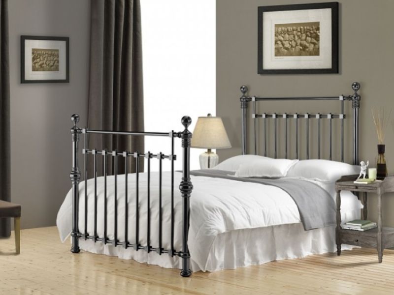 Time Living Edward 4ft6 Double Black Nickel Metal Bed Frame