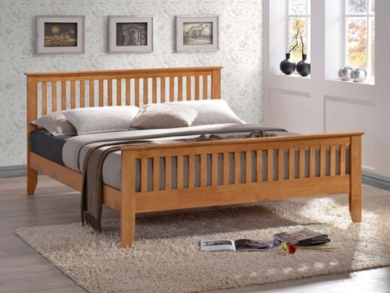 Time Living Turin 5ft Kingsize Honey Oak Finish Wooden Bed Frame