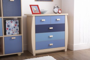 Gfw Sydney 3 2 Chest Of Drawers With Blue Detailing By Gfw