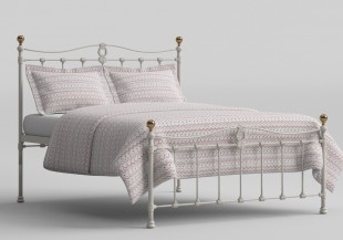 OBC Tulsk Low Footend 5ft Kingsize Glossy Ivory Metal Bed Frame by Original Bedstead Company