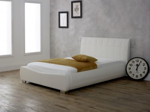 Limelight Dorado 5ft Kingsize White Faux Leather Bed Frame By Limelight Limelight Dorado 5ft Kingsize White Faux Leather Bed Frame By Limelight