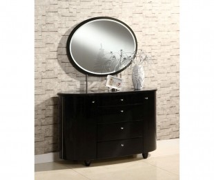 Birlea Aztec Black Gloss 4 Drawer Dresser And Mirror Set By Birlea