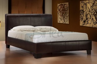 Birlea Brooklyn Brown 5ft Kingsize Faux Leather Bed Frame by Birlea