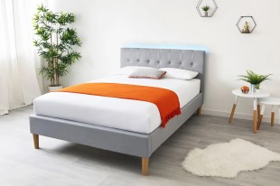 Linen bed frame double cheap