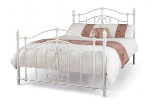 Serene Nice 4ft6 Double White Metal Bed Frame by UK Bed Store