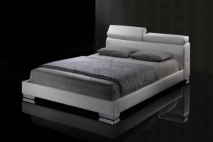 White Faux Leather Bed Frame By Birlea, Black And White Leather Bed Frame