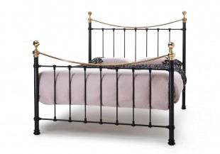 Serene Ethan Black With Brass 6ft Super King Size Metal