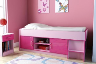 GFW Ottawa 2 Tones Gloss Pink Cabin Bed by GFW