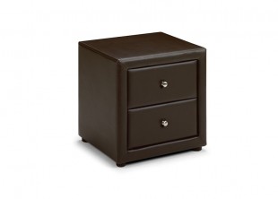Julian Bowen Vienna Brown Faux Leather Bedside By