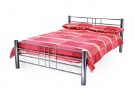 Metal Beds Cuba 5ft (150cm) Kingsize Silver Bed Frame Thumbnail