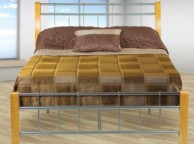 Sweet Dreams Sandpiper 4ft 6 Double Oak Legs Silver Metal Bed Frame Thumbnail
