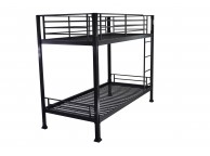 Metal Beds 3ft Single Black Metal No Bolt Bunk Bed Thumbnail
