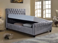 Flair Furnishings Lola 4ft6 Double Silver Fabric Ottoman Bed Frame Thumbnail