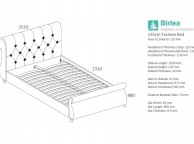 Birlea Toulouse 4ft6 Double Grey Fabric Bed Frame Thumbnail
