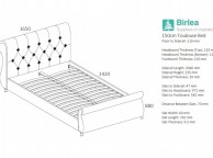 Birlea Toulouse 5ft Kingsize Black Fabric Bed Frame Thumbnail