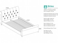 Birlea Toulouse 6ft Super Kingsize Grey Fabric Bed Frame Thumbnail